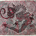 Spiral Lion Dragon Print