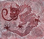 Spiral Lion Dragon Print