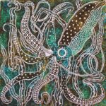 Squid in Blue Sea Print